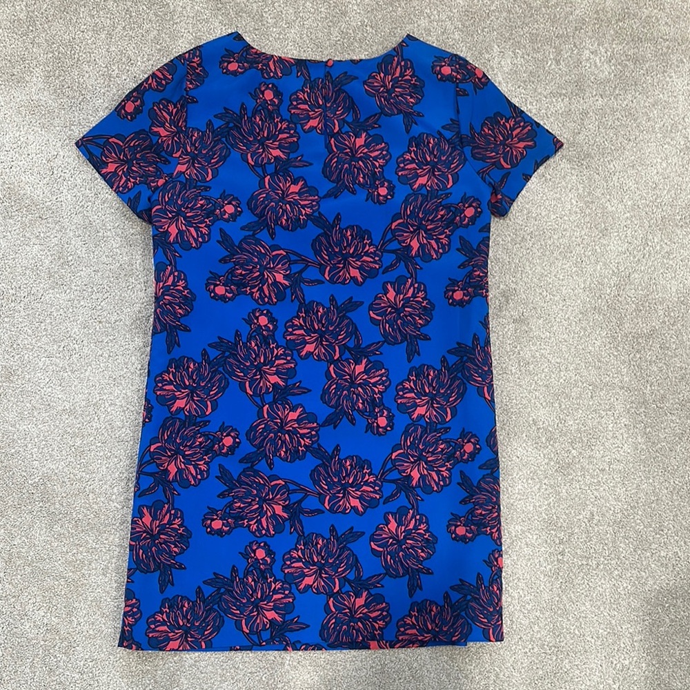 Floral Blue and Red Dress - Picture 3 of 4